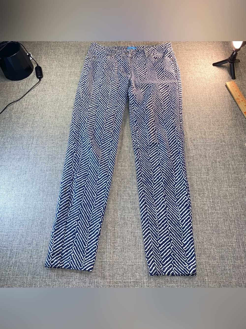 J. McLaughlin Women’s Geometric Print Skinny Fit Jeans 5-pockets Blue Size 2